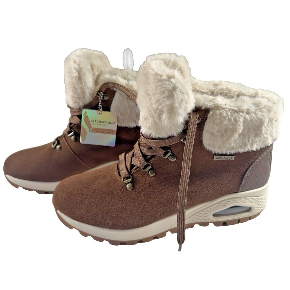 Skechers Boots Women 11 UNO Rugged Moonlight Ridge Chestnut Waterproof Hiker
